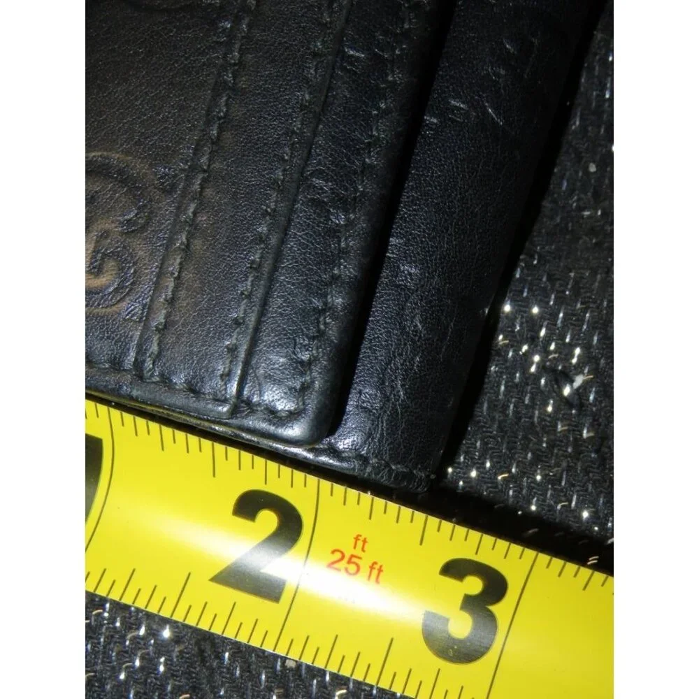 Gucci GG Guccissima Black Italian leather vintage monogram key holder wallet